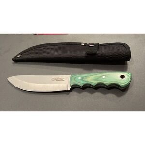 Beaver Creek Pakkawood Green Handle Hunter Skinner 9" Knife Nylon Sheath NEW